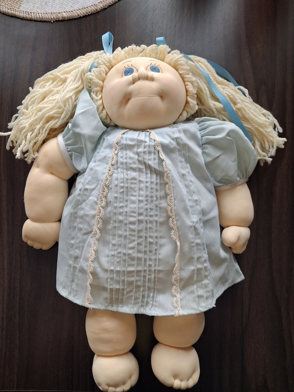 Plush Rag Doll in Light Blue Dress